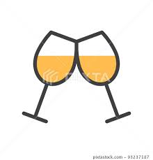 Cheers Two Wine Glasses Flat Line Icon