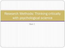     What is the purpose of thinking critically about psychological research Teachers Pay Teachers