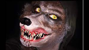 werewolf prosthetic mask and makeup