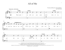 All Of Me Piano Sheet Music By John Legend Other