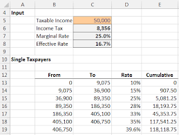 income tax formula excel university