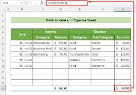 daily income and expense sheet in excel