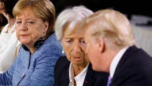 G-7 photo of Angela Merkel and Donald Trump shows a different story