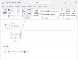 how to bcc in outlook manually and