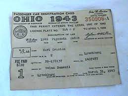 ohio car registration license plate