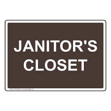 The custodial closet is located near the center of the station, north of engineering. Janitor S Closet Sign Nhe 30560
