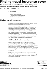 finding travel insurance cover pdf