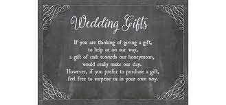 chalkboard wedding gift wish card from