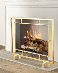 Shay Glass Gold Fireplace Screen