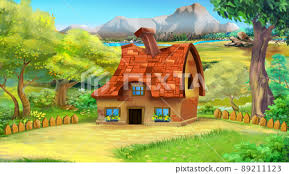 Fairy Tale Cartoon Garden House 03