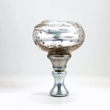Lamp Finial Old Looking Mercury Glass