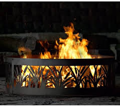 Fire rings for fire pits. Amazon Com Fire Ring Fire Pit Pd Metal Cfr00948 Cattail Fire Ring 48 Inch Black Fire Pits Patio Lawn Garden