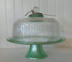 vintage glass cake stand