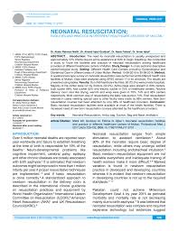 Pdf Neonatal Resuscitation Facilities And Practice In