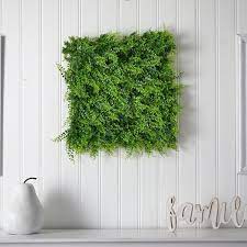 Nearly Natural Lush Mediterranean Artificial Fern Wall Panel Uv Resistant Indoor Outdoor 20 In