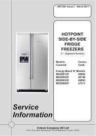 Service Information Hotpoint Side By Side Fridge Manualzz Com