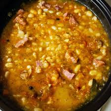beans with pork shank in the crock pot