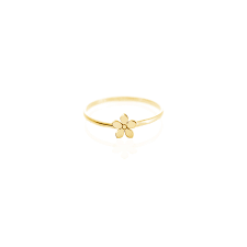 tiny flower ring made of solid gold