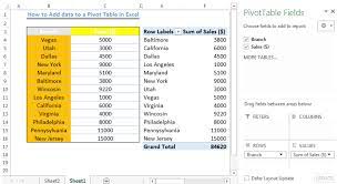 add data to a pivot table in excel