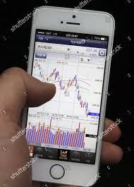 Individual Trader Monitors Chart Kospi 200 Index Editorial