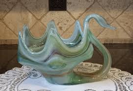 Vintage Murano Art Glass Swan Bowl Vase