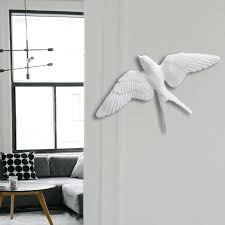 Bolehdeals White Resin Birds Wall Decor