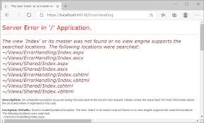 exception handling 1 in asp net mvc