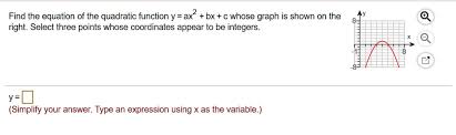 Quadratic Function Y Ax Bx C