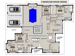 Internal Pool 4 Bedroom House Plans