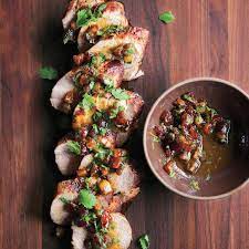 pork tenderloin with date and cilantro