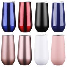 Stemless Glass Stainless Steel Wine