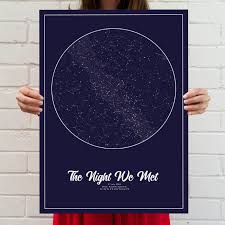 Details About Custom Star Map Star Chart Night Sky Map Constellation Print Wedding Gift