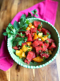 refreshing watermelon and tomato salad