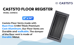 cast aluminum floor register 6 x 14