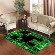 green minecraft creeper living room