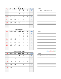 Quarterly Calendar 2019 Printable Calendar Template Free