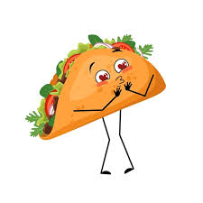 Premium Vector | Cute character mexican taco with love emotions, smile  face, arms and legs. cheerful fast food person, sandwich with flatbread.