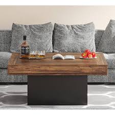 Rustic Brown Square Wood Coffee Table
