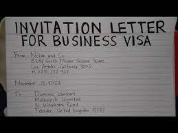 an invitation letter for business visa
