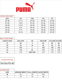 Puma Size Chart Www Irishpostoffices Org