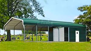 Carports are covered aluminum structures with polycarbonate roofs. Carport Garage Combo Combo Metal Buildings At Affordable Prices