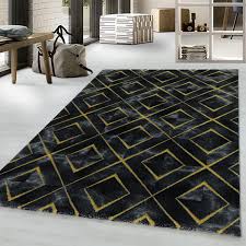 naxos modern black gold rug