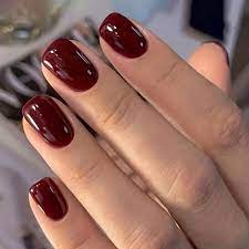 glossy red press nails full coverage