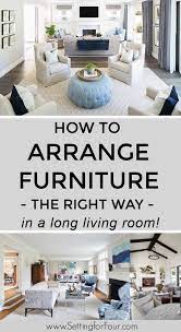 arrange furniture in a long living room