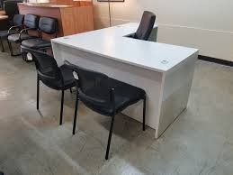 A desk that excels at bringing out the natural beauty of wood. White Executive L Desk Reversible 66 X 72 Smart Buy Office Furniture Office Furniture Austin Used Office Furniture