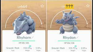 Pokemon Go Rhyhorn(664) Evolution to +1200Rhydon - YouTube