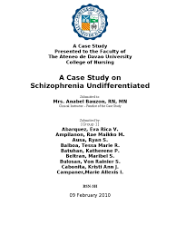 case study schizophrenia undifferentiated type