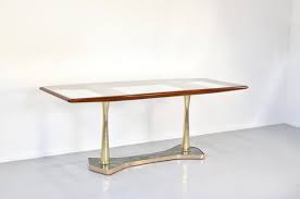 Italian Dining Table In Teak Brass And