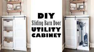 diy sliding barn door utility cabinet