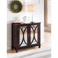 K And B Furniture Co Inc Wood Door Console Table Espresso